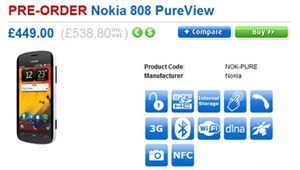 Nokia 808 PureView giá dao động từ 15 đến 18 triệu đồng