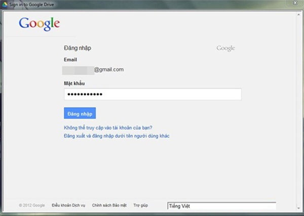 Thiết lập Google Drive thành thư mục trên Windows