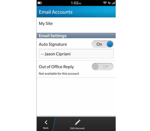 Cách thay đổi chữ ký email trong BlackBerry 10