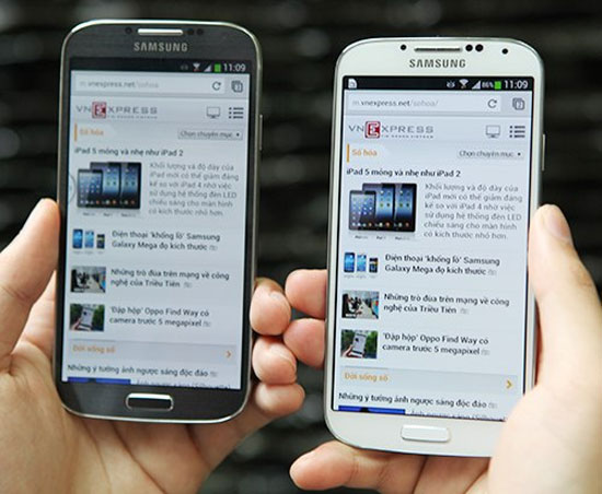 Hai phiên bản trắng và đen của S4. Samsung Galaxy S4 trắng xuất hiện tại Việt Nam