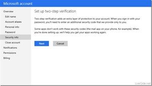 Tài khoản Microsoft tăng cường bảo mật hai lớp
