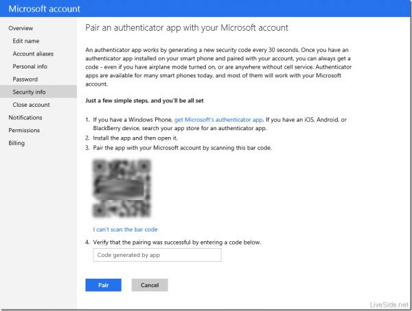 Tài khoản Microsoft tăng cường bảo mật hai lớp