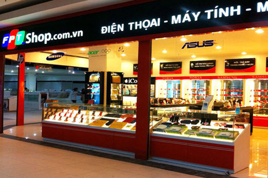Một điểm bán lẻ FPTShop. Quý 1/2013, FPT lãi trước thuế 574 tỷ đồng
