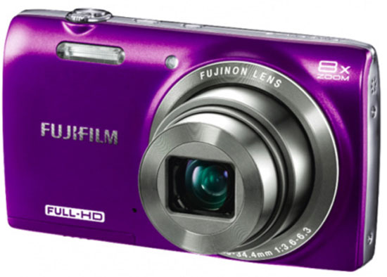 Máy ảnh FinePix JZ700 màu tím. Máy ảnh Fujifilm dùng cảm biến CMOS 14 “chấm”