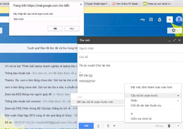 Soạn trước email trả lời 10 mẹo nhỏ giúp bạn hoàn toàn làm chủ Gmail