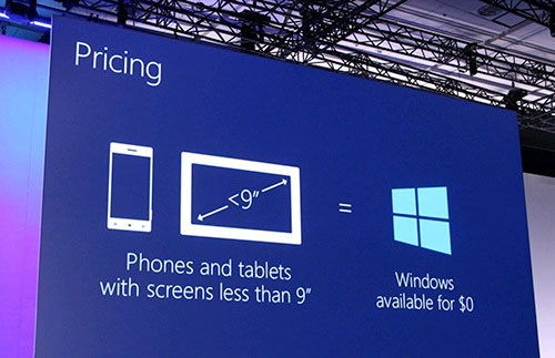 Bản quyền Windows miễn phí trên thiết bị dưới 9 inch Microsoft cung cấp bản quyền Windows miễn phí