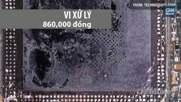 Chi phí sản xuất vi xử lý trên Galaxy S5 Chi phí sản xuất 1 chiếc Galaxy S5 chỉ khoảng 4 triệu đồng