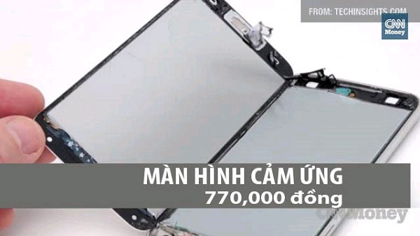 Chi phí sản xuất màn hình trên Galaxy S5 Chi phí sản xuất 1 chiếc Galaxy S5 chỉ khoảng 4 triệu đồng