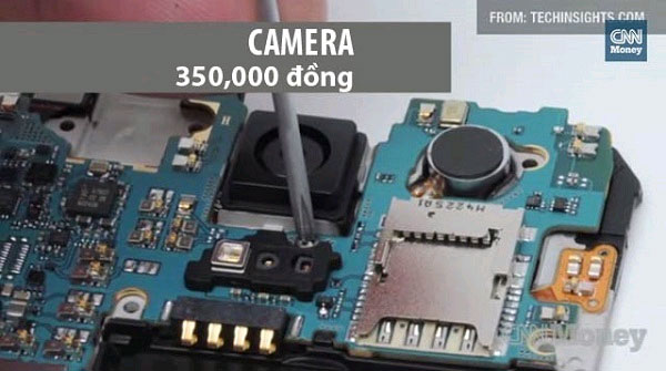 Chi phí sản xuất camera trên Galaxy S5 Chi phí sản xuất 1 chiếc Galaxy S5 chỉ khoảng 4 triệu đồng