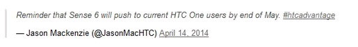 HTC One (M7) sẽ được cập nhật giao diện Sense 6 trong tháng 5