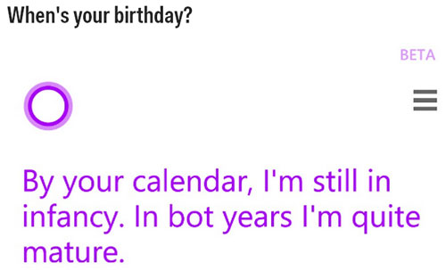 Những câu trả lời hài hước từ Cortana - đối thủ của Siri