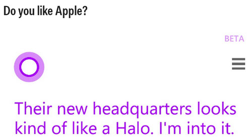 Những câu trả lời hài hước từ Cortana - đối thủ của Siri