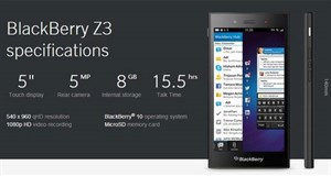 BlackBerry công bố cấu hình chính thức của BlackBerry Z3