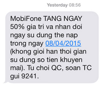 MobiFone chưa giới hạn thời gian sử dụng TK khuyến mại MobiFone chưa giới hạn thời gian sử dụng TK khuyến mại