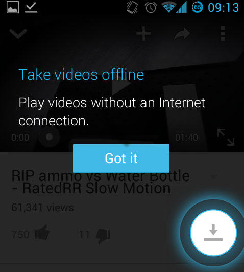 Ứng dụng YouTube trên Android đã có tính năng Download