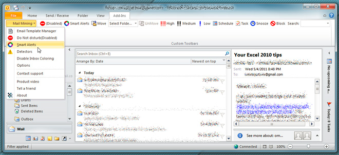 Cải thiện các chức năng trong Outlook 2010 với Mail Mining