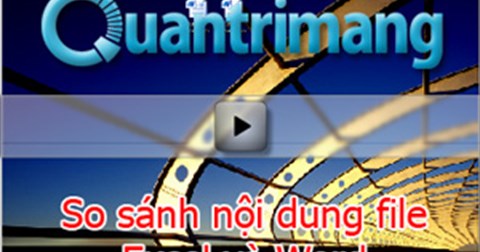 Video - So sánh nội dung file Excel và Word