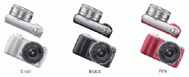 Sony NEX-C3 sẽ có 3 màu sắc