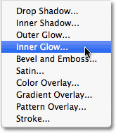 Chọn Inner Glow