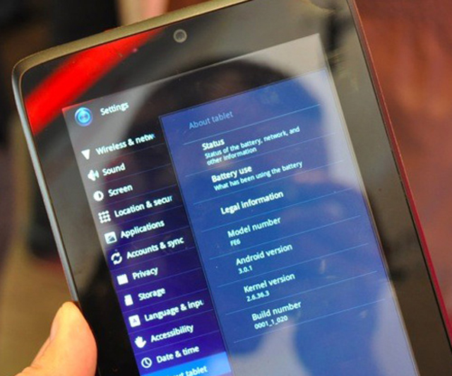 Tablet Android Honeycomb 7 inch đầu tiên trên thế giới