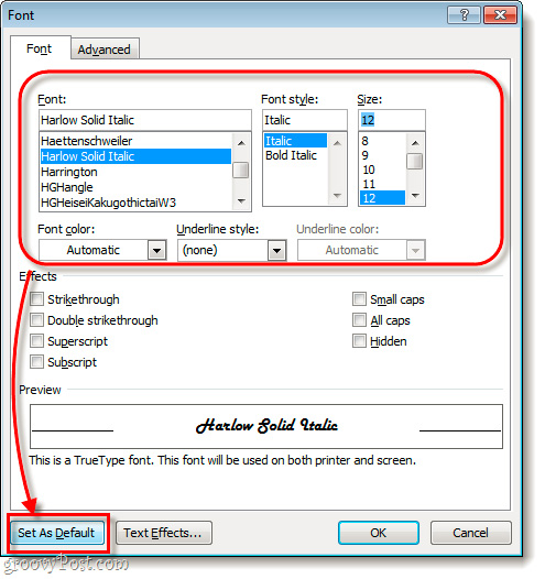 Thay đổi font mặc định trong Microsoft Word 2010