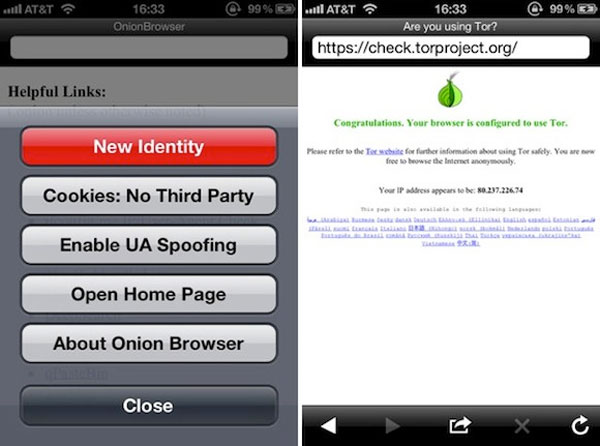 Trình duyệt Onion cải tiến quyền riêng tư trên thiết bị Apple