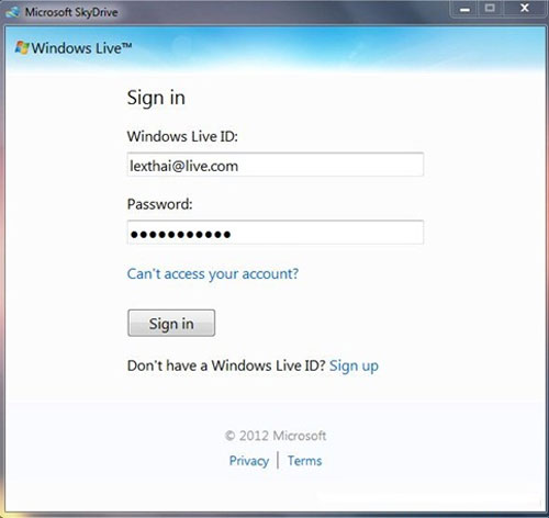 Thiết lập SkyDrive của Windows thành thư mục