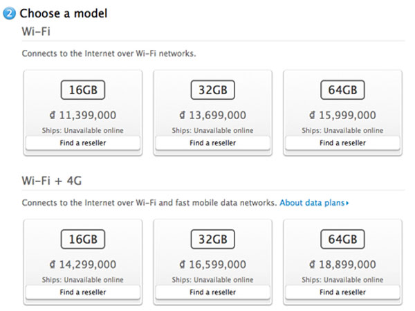 iPad 2012 chính hãng giá từ 11,7 triệu