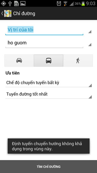 Google chặn tính năng dẫn đường ở VN