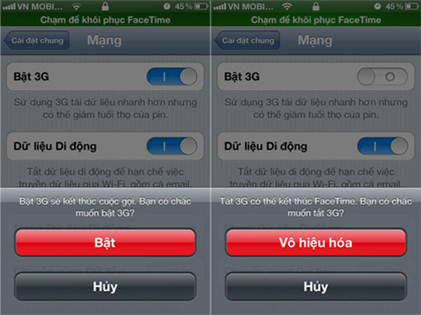 Facetime trên iOS có thể hỗ trợ 3G