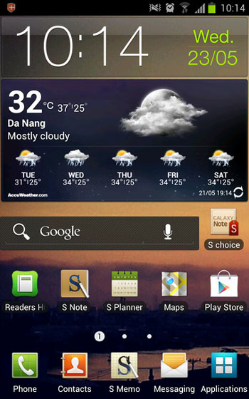 Galaxy Note chính hãng lên Android 4.0.3