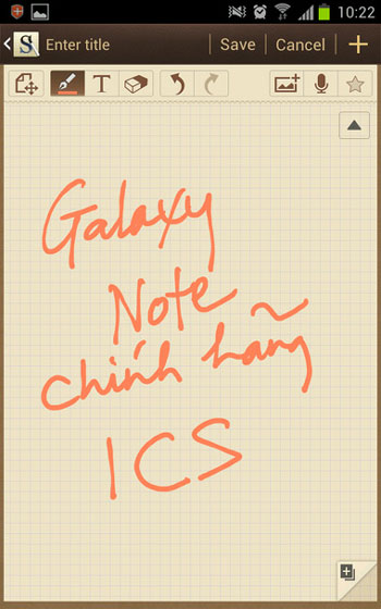 Galaxy Note chính hãng lên Android 4.0.3