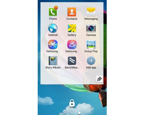 Lần tiếp theo khi ở màn hình khóa, bạn có thể vuốt màn hình sang bên phải để xem danh sách 12 shortcut sẽ đưa bạn trực tiếp tới các ứng dụng. Bạn có thể chỉnh sửa danh sách này bằng cách nhấn vào biểu tượng bút chí ở góc bên dưới. Chèn shortcut vào màn hình khóa của Galaxy S4