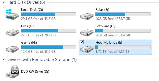 Kết nối HDD hoặc USB vào máy tính Kích hoạt và sử dụng tính năng sao lưu thời gian thực trong Windows 8