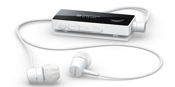 Sony SBH50 màu trắng Sony SBH50: Tai nghe tích hợp màn hình OLED và NFC