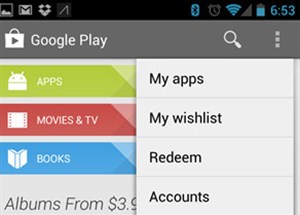 Google Play thay đổi giao diện ở phiên bản 4.1.6