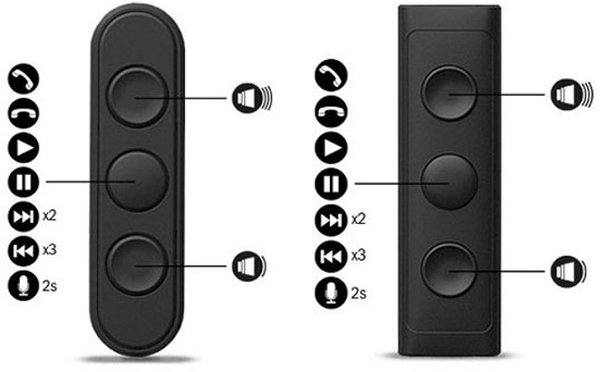 Các nút chức năng trên bộ điều khiển tích hợp của mỗi sản phẩm được thiết kế tối ưu cho từng nền tảng hệ điều hành di động. Bộ 3 tai nghe a-Jays Five chuyên dùng cho smartphone