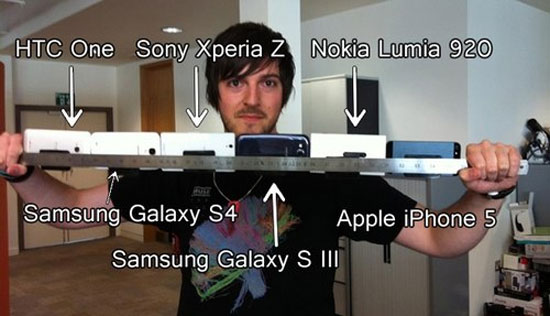 Những smartphone tham gia vào phần so sánh. HTC One, Galaxy S4 đọ với Lumia 920, Xperia Z
