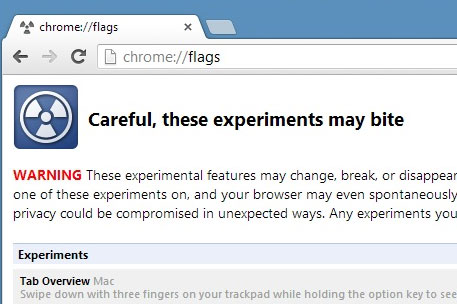 Nhập dòng ‘chrome://flags’ lên thanh địa chỉ và nhấn Enter để truy cập Kích hoạt tính năng Google Launch trong Google Chrome