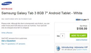 Galaxy Tab 3 7.0 có thể bán với giá khoảng 4,1 triệu đồng
