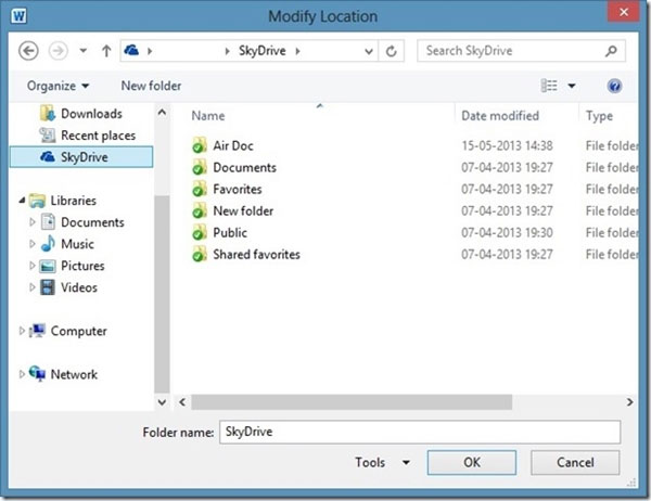 Làm thế nào để lưu trữ văn bản Office 2010 tự động lên SkyDrive?