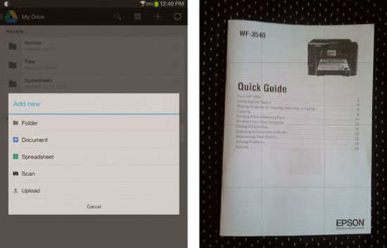 Google Drive cập nhật khả năng "quét tài liệu"