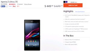 Xperia Z Ultra bất ngờ giảm giá hơn 200 USD