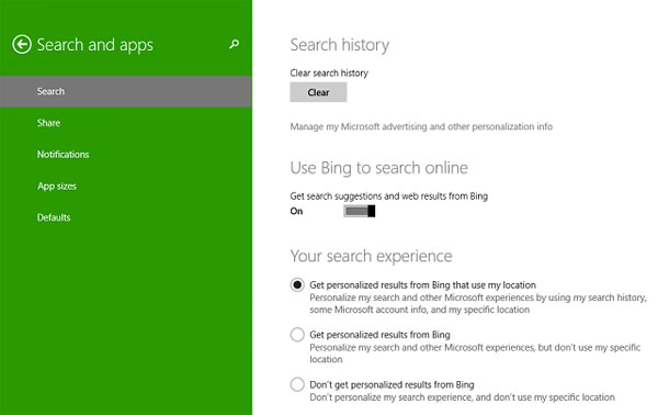 Để tìm kiếm tốt hơn và nhanh hơn trên Windows 8 Để tìm kiếm tốt hơn và nhanh hơn trên Windows 8