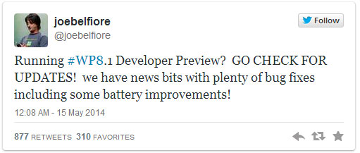 Windows Phone 8.1 có bản cập nhật đầu tiên