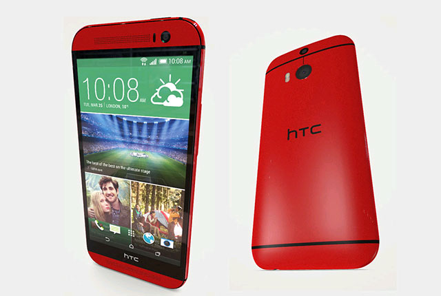 HTC One M8 phiên bản màu đỏ Mô hình 3D của HTC One M8 phiên bản màu đỏ