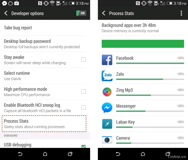 Process Stats 8 tính năng trên Android 4.4 KitKat có thể bạn chưa biết