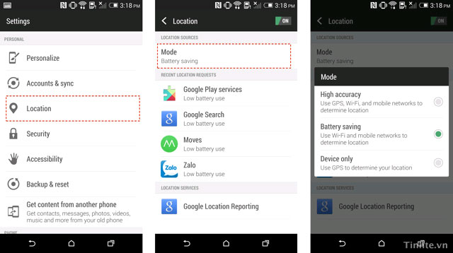 Chế độ định vị trên Android 4.4 KitKat 8 tính năng trên Android 4.4 KitKat có thể bạn chưa biết