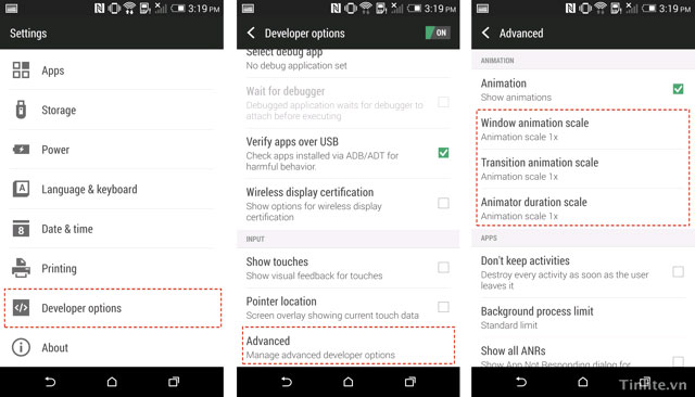 Tắt hiệu ứng tăng tốc độ trên Android 4.4 KitKat 8 tính năng trên Android 4.4 KitKat có thể bạn chưa biết