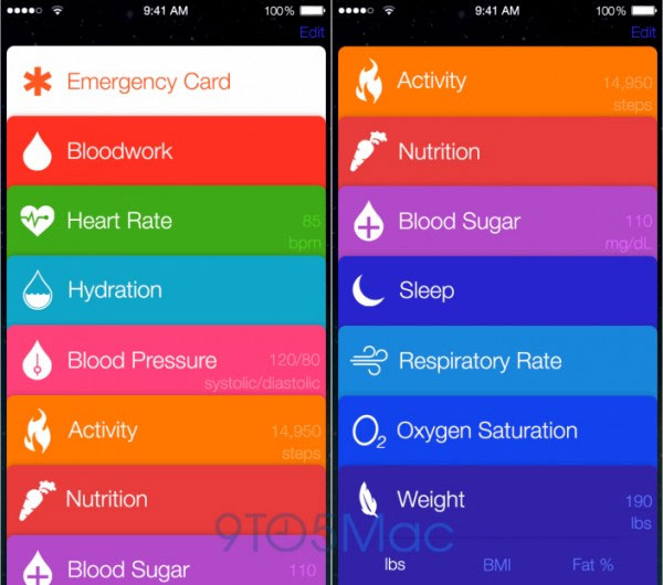 Xuất hiện video mô phỏng về ứng dụng HealthBook trên iOS 8 Xuất hiện video mô phỏng về ứng dụng HealthBook trên iOS 8